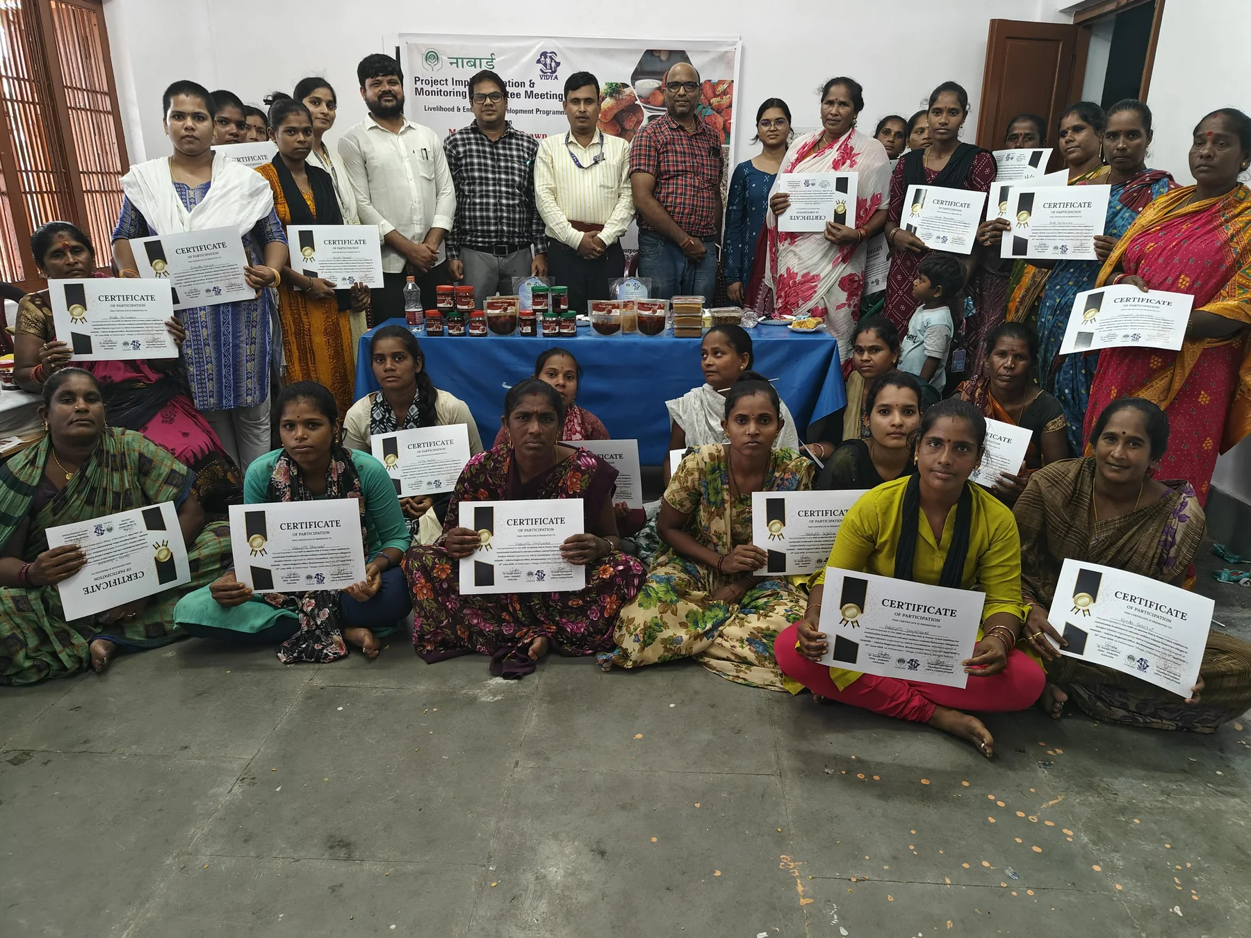 Youth receiving training certificates